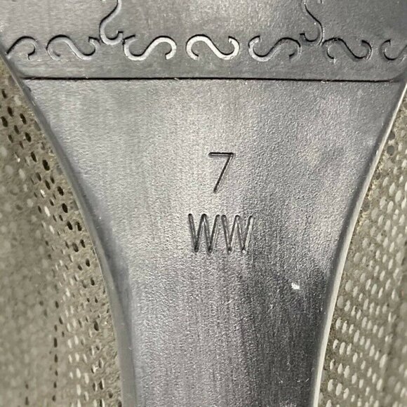 Vaneli Monk Strap Wedge Heels Shoes Gray 7 WW - Picture 8 of 9